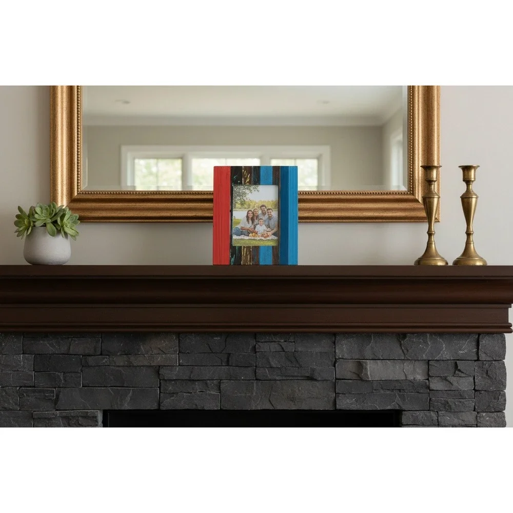 Beach Key West 5x7 Rustic Wood Picture Frame Multicolor Distressed Coastal Decor